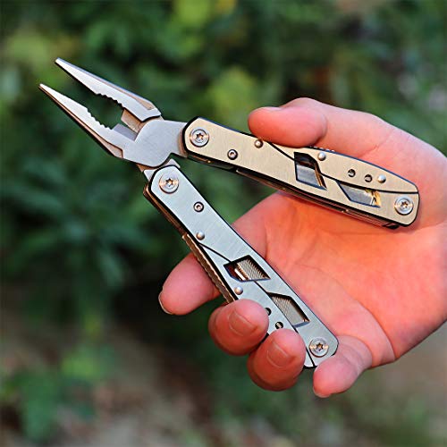 TOOLMOOM Multitool Pliers with Durable Nylon Sheath, Multitool wit...