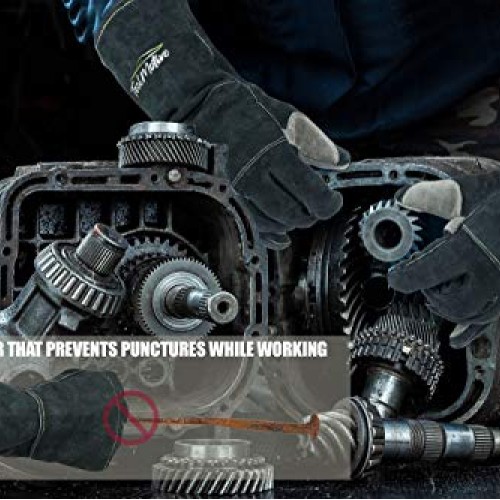 ToolMotive Multi-Purpose Leather Welding Gloves 16 Inch Long- 932°...