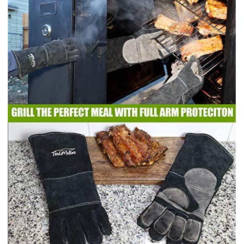 ToolMotive Multi-Purpose Leather Welding Gloves 16 Inch Long- 932°...