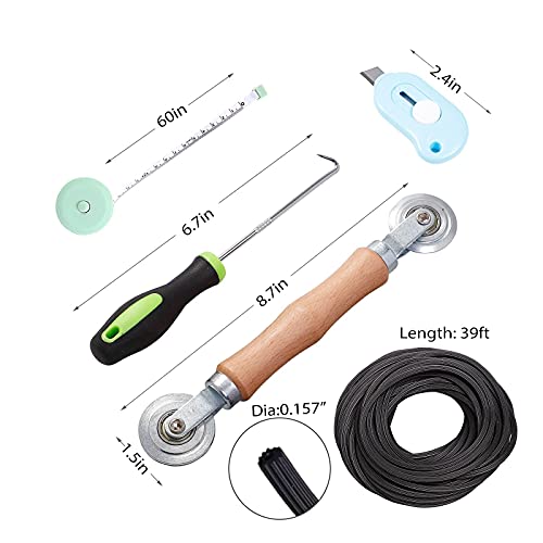 Windows Screen and Screen Door Repair Kit, 48x118 Charcoal Fiber...