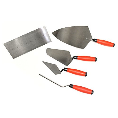WEDGE: 5 Piece Professional Masonry Trowel Set - Tempered Steel Bl...