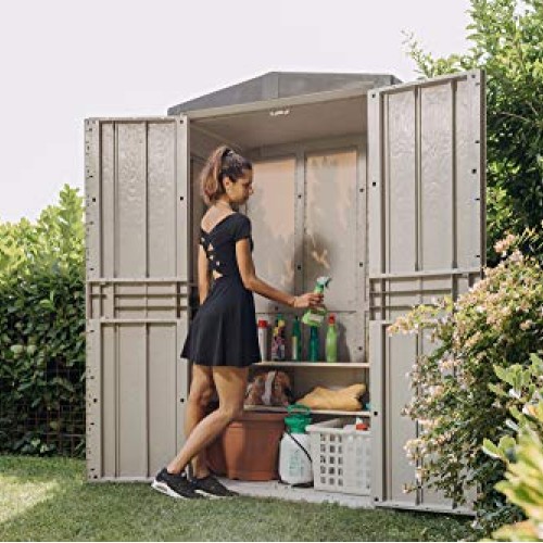 Toomax 76 Cu. Ft. Heavy Duty Weather Resistant Lockable Outdoor Ga...