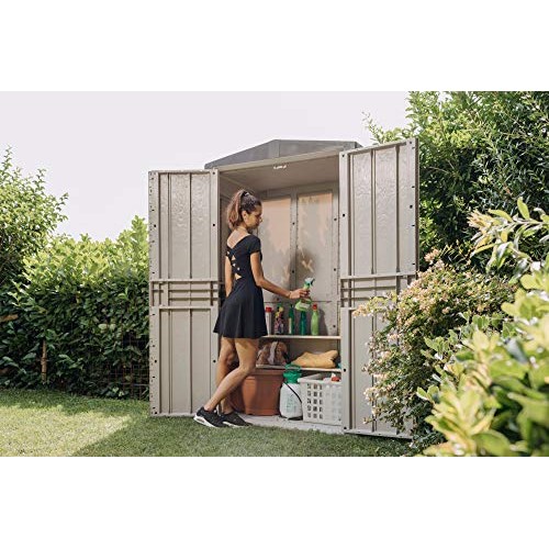 Toomax 76 Cu. Ft. Heavy Duty Weather Resistant Lockable Outdoor Ga...