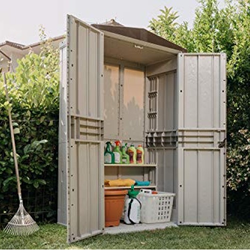 Toomax 76 Cu. Ft. Heavy Duty Weather Resistant Lockable Outdoor Ga...