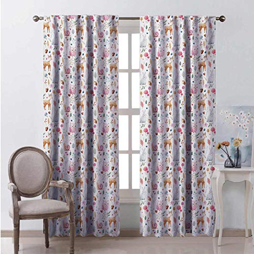 Toopeek Nursery Shading Insulated Curtain Cute Animals Deer Snail ...