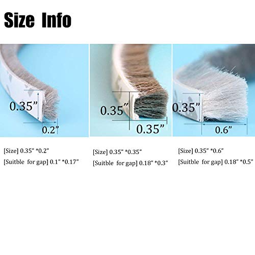 Tooperze Weather Stripping for Door,Self Adhesive Brush Window Sea...