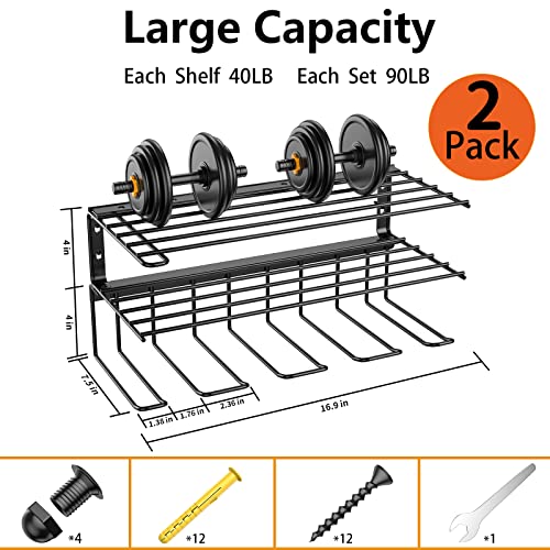 2 Pack Power Tool Organizer Wall Mount,Heavy Duty Metal Drill Hole...