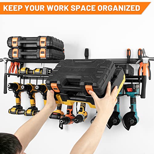 2 Pack Power Tool Organizer Wall Mount,Heavy Duty Metal Drill Hole...