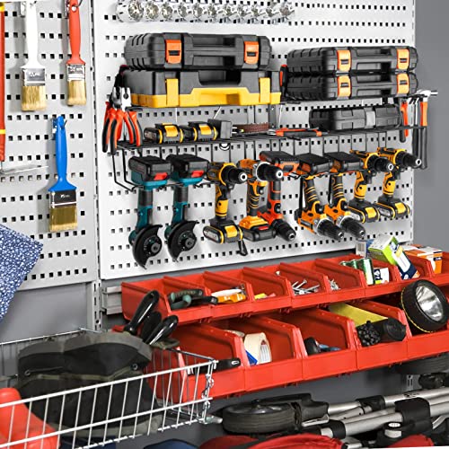 2 Pack Power Tool Organizer Wall Mount,Heavy Duty Metal Drill Hole...
