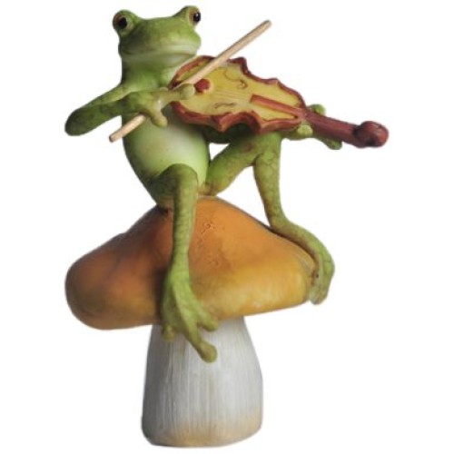 Top Collection Enchanted Story Fairy Garden Frog Playing Fiddle on...