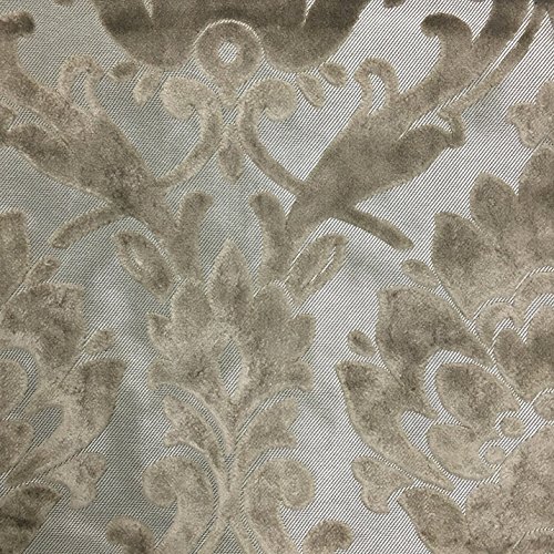 Radcliffe - Damask Pattern Lurex Burnout Velvet Upholstery Fabric ...