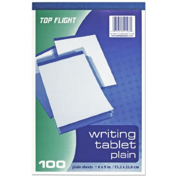 Top Flight Writing Tablet, Unruled, White, 100 Sheets 4701024