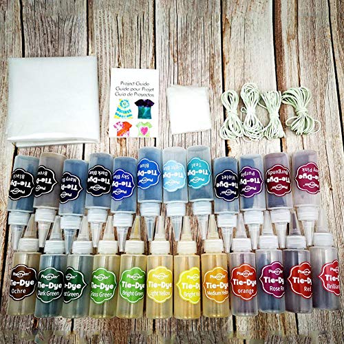 Tie Dye Kit, 24 Colors Shirt Dye Kit for Kids, Adults, User-Friend...
