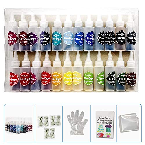 Tie Dye Kit, 24 Colors Shirt Dye Kit for Kids, Adults, User-Friend...