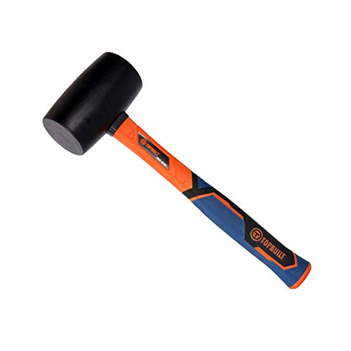 T TOPBUILT Fiberglass Handle Rubber Mallet- Durable Solid Rubber H...
