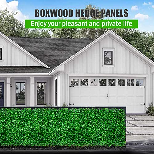 Topdeep 24PCS Boxwood Panels, 24x16 Artificial Boxwood Hedge Pan...