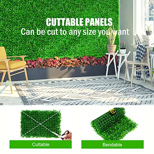Topdeep 24PCS Boxwood Panels, 24x16 Artificial Boxwood Hedge Pan...