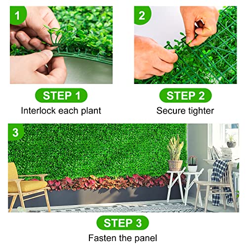 Topdeep 24PCS Boxwood Panels, 24x16 Artificial Boxwood Hedge Pan...