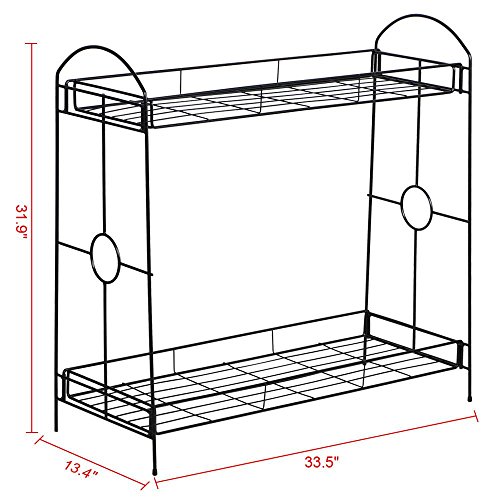 Topeakmart 2-Tier Metal Plant Stand Outdoor/Indoor Flower Stand Ra...