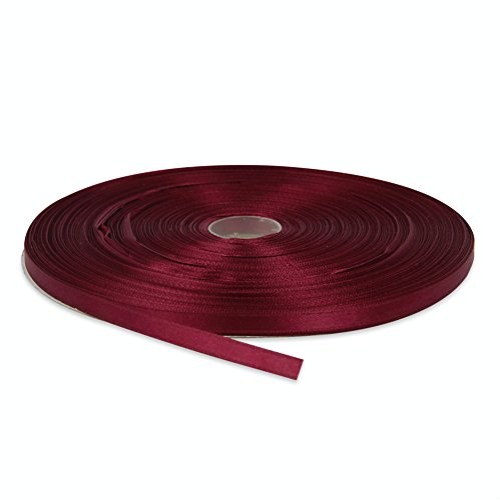 Topenca Supplies 1/4 Inches x 50 Yards Double Face Solid Satin Rib...