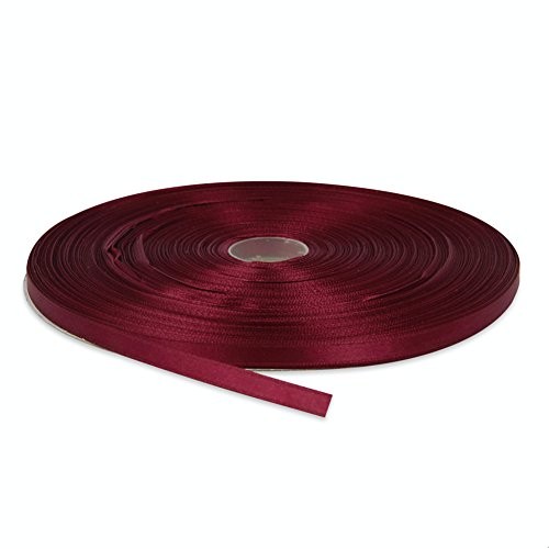 Topenca Supplies 1/4 Inches x 50 Yards Double Face Solid Satin Rib...