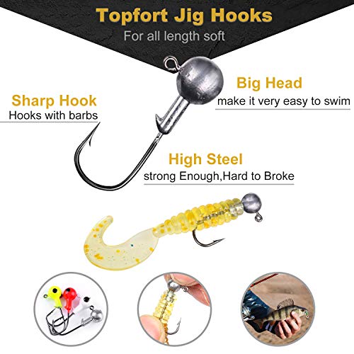 TOPFORT 187pcs Fishing Accessories Kit, Including Jig Hooks, Bulle...