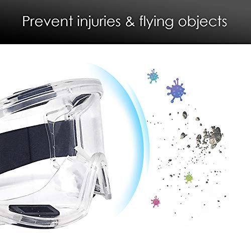 TOPGRADE Safety Goggle Clear Lens High Impact/Splash Resistant Gla...