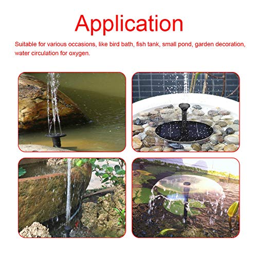 TOPINCN Solar Floating Fountain Pump Solar Power Water Pump for Po...