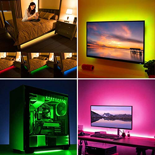 USB LED Strip Light Kit,Topled Light 4 Pre-Cut Strips & 3 Wire Mo...