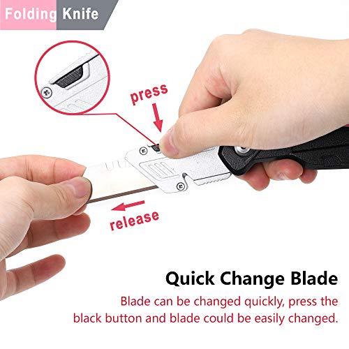 TOPLINE 2-Pack Aluminum Pink Utility Knife, Heavy Duty Retractable...