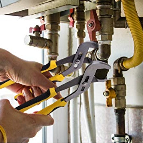 TOPLINE 4-piece Groove Joint Pliers Set with Bi-Material Handles, ...