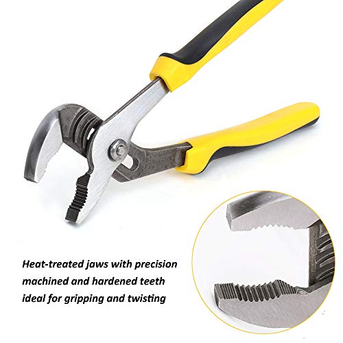 TOPLINE 4-piece Groove Joint Pliers Set with Bi-Material Handles, ...