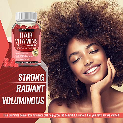 Hair Vitamins Gummies Supplement – Faster Hair Growth Gummy 5000mc...