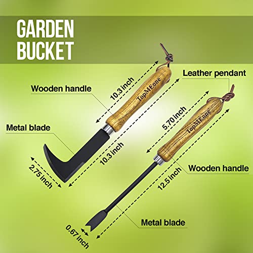 TopMEone Weed Puller Tool - Pack of 2 Gardening Hand Tools, Crevic...