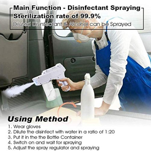 TOPNIU Electric Spray Fogger, Portable Mini Spray 350ml Disinf...