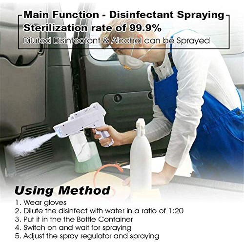 TOPNIU Electric Spray Fogger, Portable Mini Spray 350ml Disinf...
