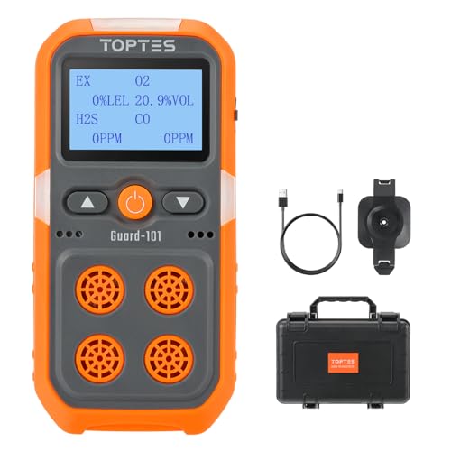 TopTes Guard-101 4 Gas Monitor Multi Gas Detector for H2S, CO, LEL...