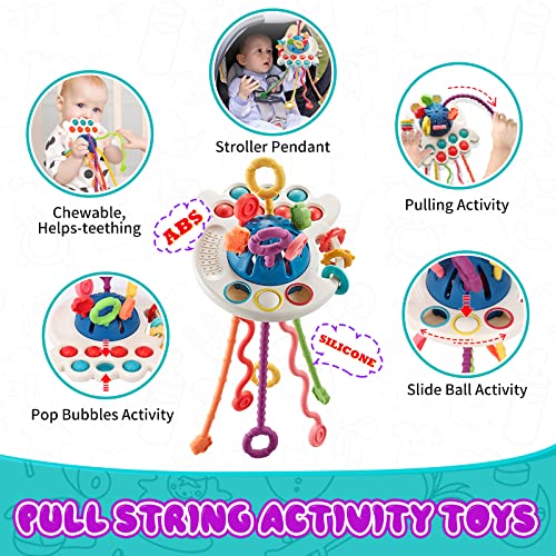 4 in 1 Baby Toys 6to12-18 Months, Pull String Baby Teething Toys, ...