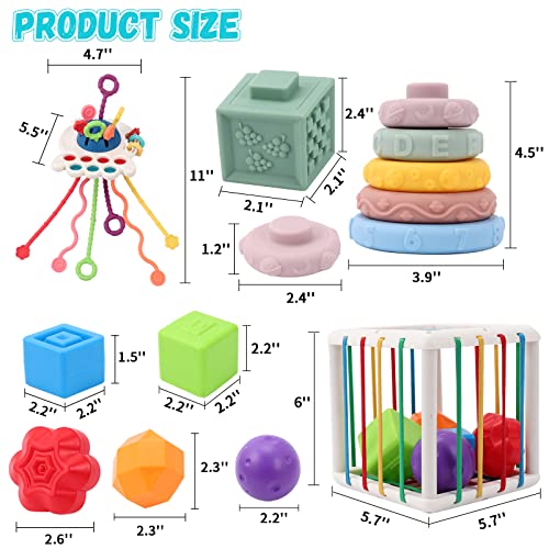 4 in 1 Baby Toys 6to12-18 Months, Pull String Baby Teething Toys, ...
