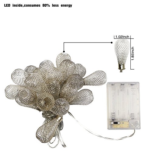 TORCHSTAR Mesh Ball Battery Operated Fairy String Lights LED Chris...