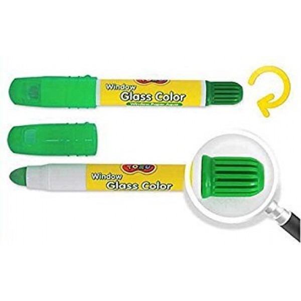 Toru Window Glass Color Crayon Marker Washable Paper Aqua Non-Toxi...