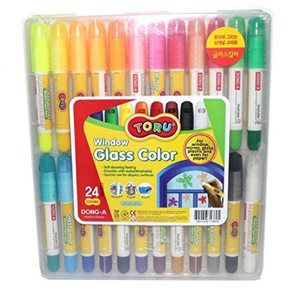 Toru Window Glass Color Crayon Marker Washable Paper Aqua Non-Toxi...