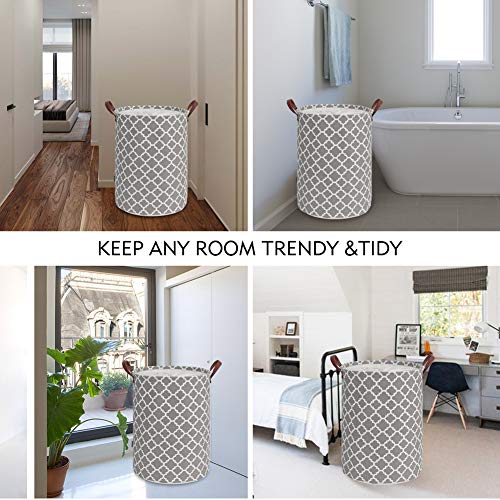 TOTANKI 60L Large Laundry Basket with Durable Leather Handle, Thic...