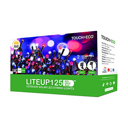 Solar String Lights 125 LEDs, 68 Feet, Weather Resistant, Two Lig...