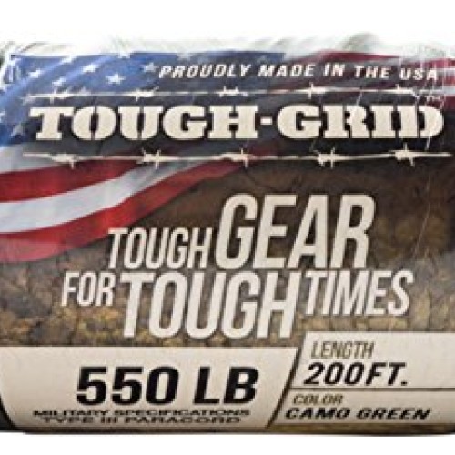 TOUGH-GRID 550lb Camo Green Paracord/Parachute Cord - 100% Nylon M...