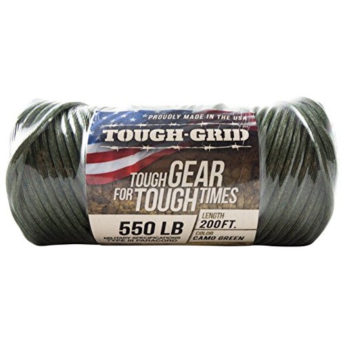 TOUGH-GRID 550lb Camo Green Paracord/Parachute Cord - 100% Nylon M...
