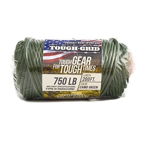 TOUGH-GRID 750lb Camo Green Paracord/Parachute Cord - Genuine Mil ...