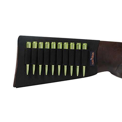 TOURBON Elastic Rifle Buttstock Ammo Cartridge Holder - Hold 10 Sh...