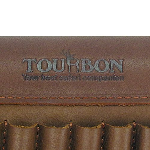 TOURBON Genuine Leather Buttstock Cheek Rest with Rifle Shell Hold...
