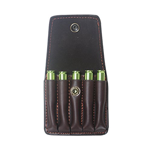 TOURBON Hunting Genuine Leather Rifle Cartridge Holder 5 Round Amm...